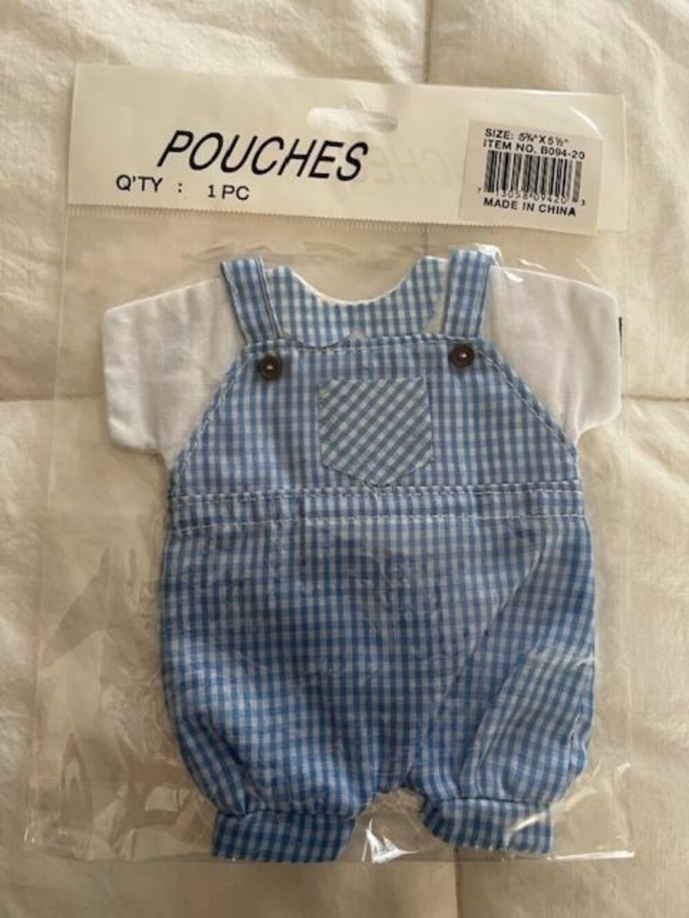 NEW PACKAGES of 6 Vintage Blue Romper Favor Bags for Baby Shower/Birthday Party